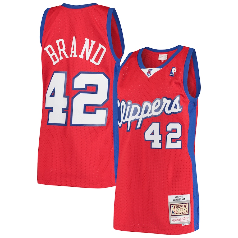 Men's LA Clippers Elton Brand Mitchell & Ness Red Hardwood Classics Swingman Jersey - Jersey