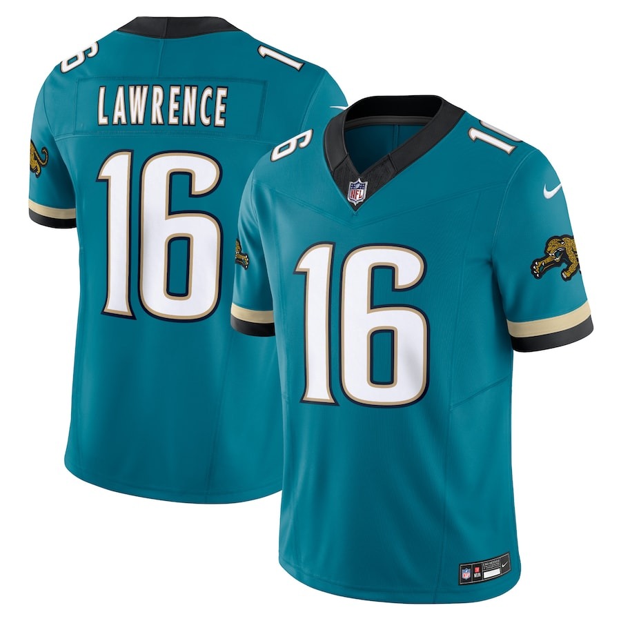 Men's Jacksonville Jaguars Trevor Lawrence Nike Teal Prowler Throwback Vapor F.U.S.E. Limited Jersey - Jersey