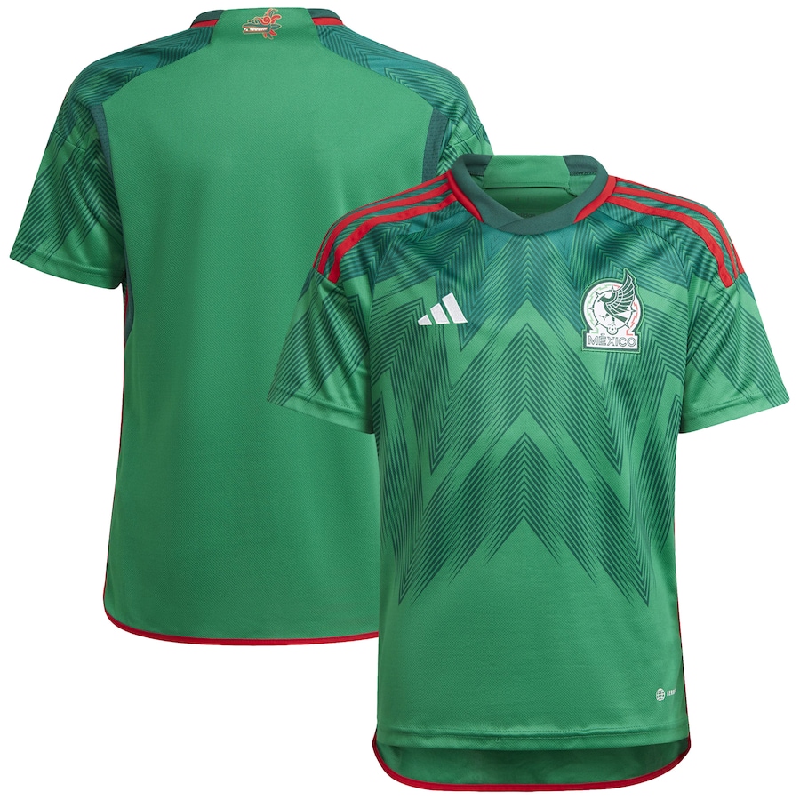 Youth Mexico National Team adidas Green 2022/23 Home Blank Replica Jersey - Jersey
