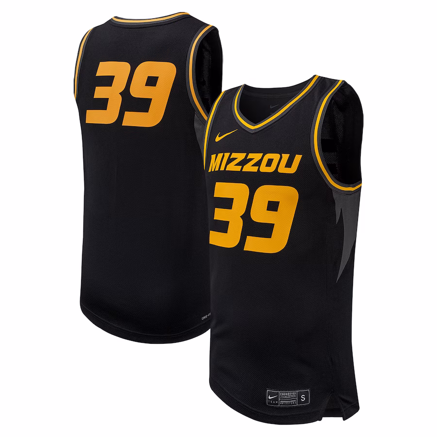 #39 Missouri Tigers Nike Replica Basketball Jersey - Black - Jersey