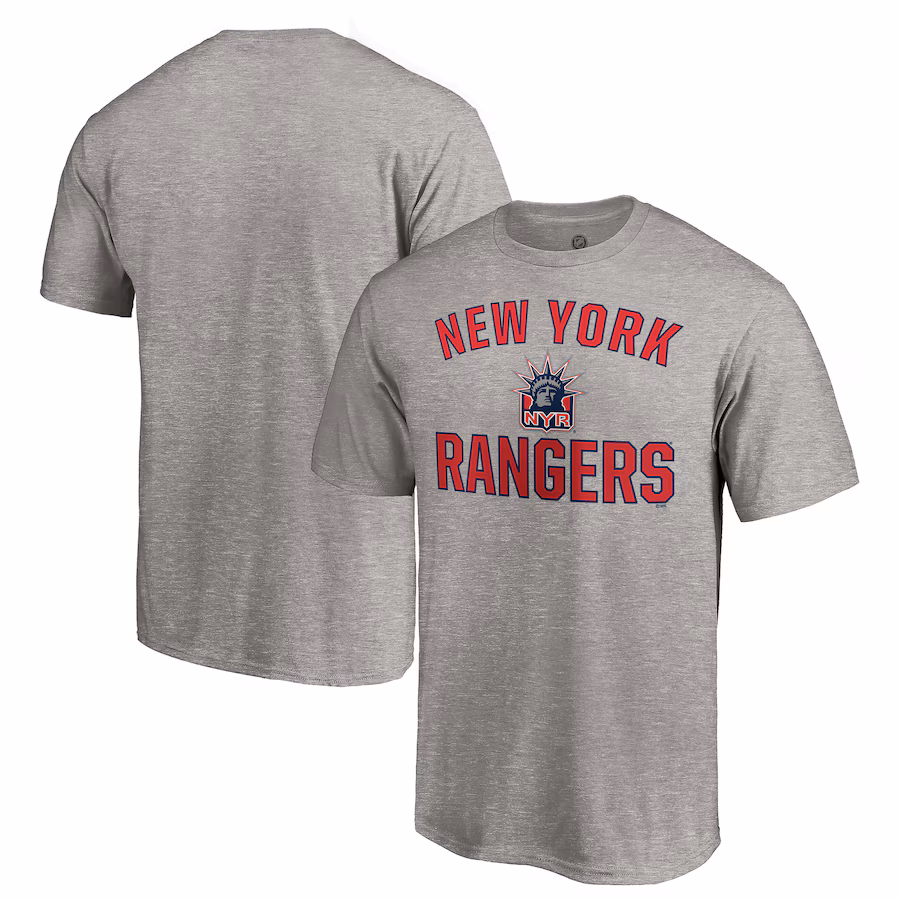 Men's New York Rangers Heather Gray Special Edition Victory Arch T-Shirt - Jersey