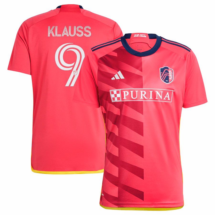 Men's St. Louis City SC João Klauss adidas Red 2023 CITY Kit Replica Jersey - Jersey