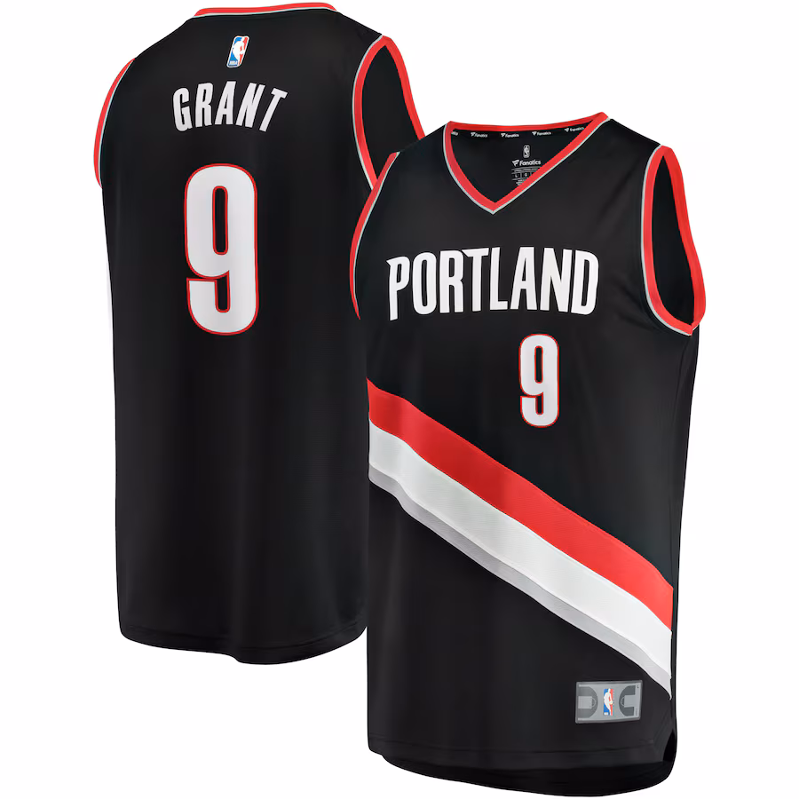 Men's Portland Trail Blazers Jerami Grant Fanatics Black Fast Break Replica Jersey - Icon Edition - Jersey