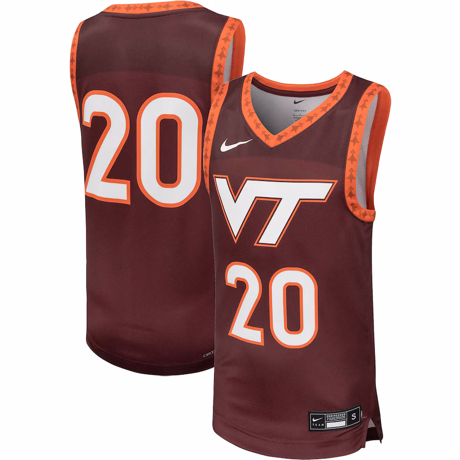 Youth Nike #20 Maroon Virginia Tech Hokies Team Replica Basketball Jersey - Jersey