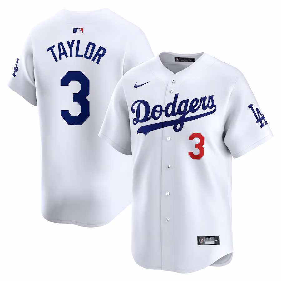 Men's Los Angeles Dodgers Chris Taylor Nike White Home Limited Player Jersey - Jersey