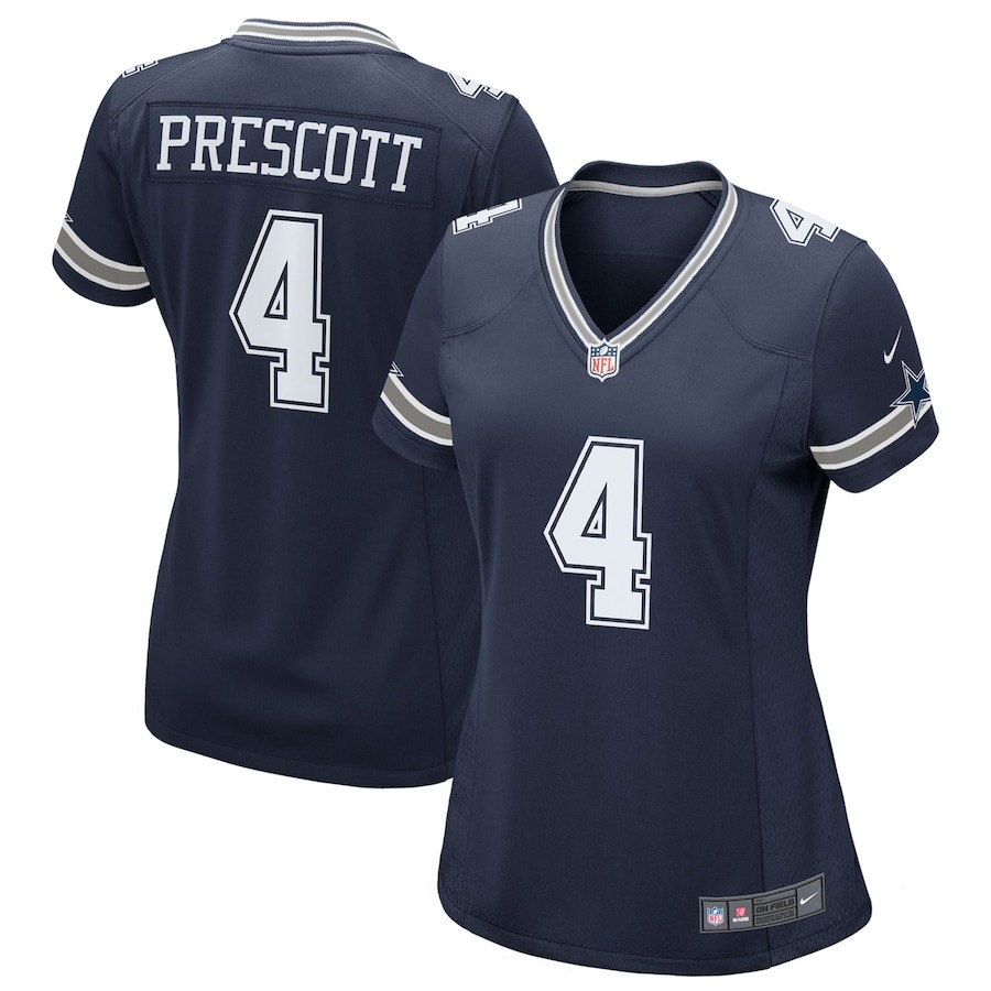 Women's Dallas Cowboys Dak Prescott Nike Navy Game Team Jersey - Jersey