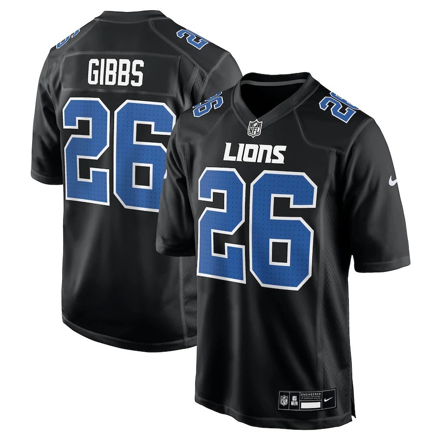 Men's Detroit Lions Jahmyr Gibbs Nike Carbon Black Fashion Jersey - Jersey
