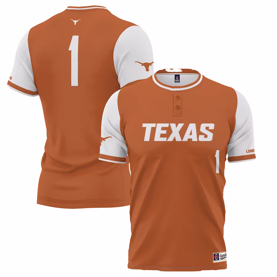 #1 Texas Longhorns GameDay Greats Youth Lightweight Softball Jersey - Burnt Orange - Jersey