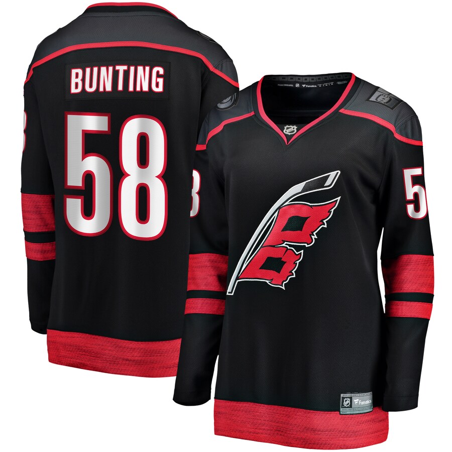Women's Carolina Hurricanes Michael Bunting Fanatics Branded Black Home Breakaway Player Jersey - Jersey