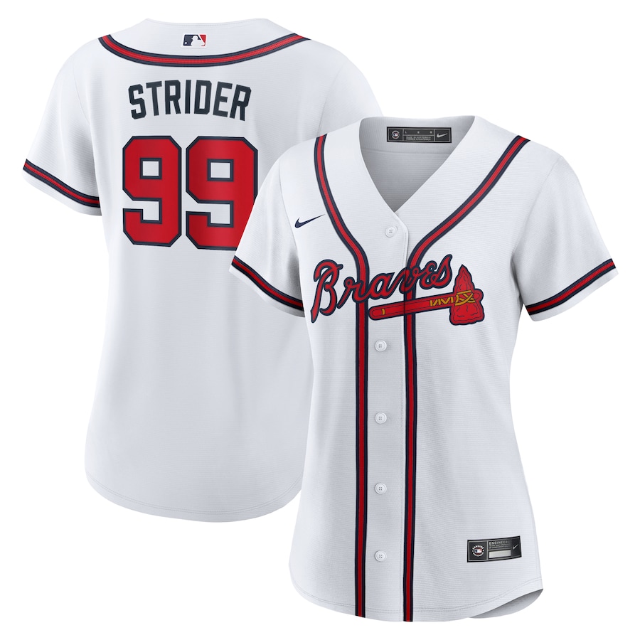 Women's Atlanta Braves Spencer Strider Nike White Home Replica Jersey - Jersey