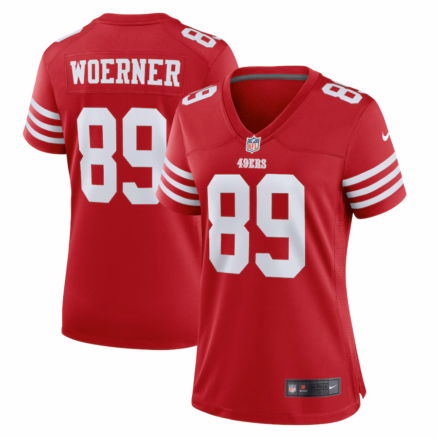 Women's San Francisco 49ers Charlie Woerner Nike  Scarlet  Game Jersey - Jersey