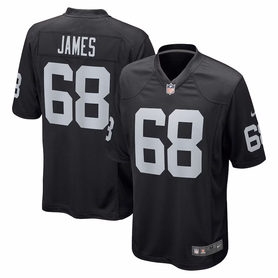 Men's Las Vegas Raiders Andre James Nike Black Game Jersey - Jersey