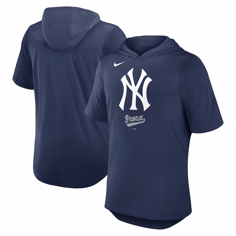 Men's New York Yankees Nike Navy Tri-Blend Hoodie T-Shirt - Jersey