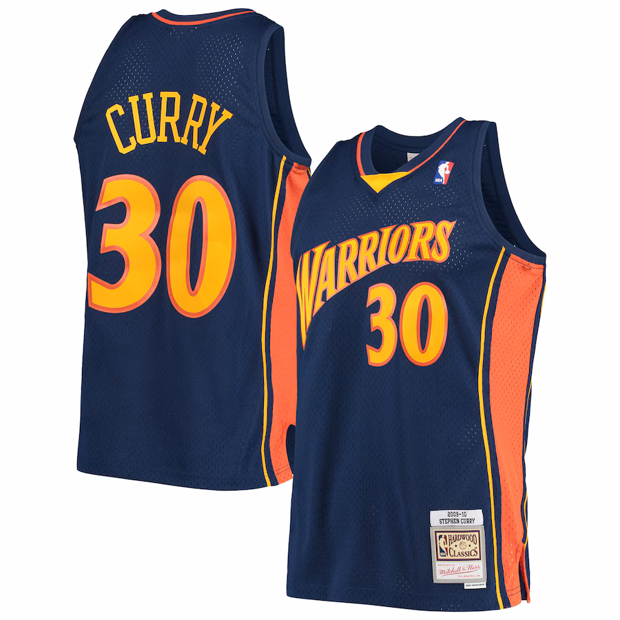 Men's Golden State Warriors Stephen Curry Mitchell & Ness Navy Hardwood Classics Swingman Jersey - Jersey