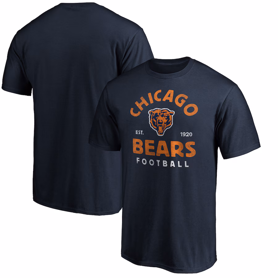 Men's Chicago Bears Navy Vintage Arch T-Shirt - Jersey