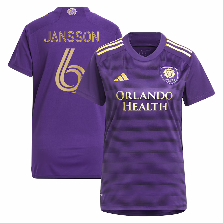 Women's Orlando City SC Robin Jansson adidas Purple 2024 The Wall Kit Replica Player Jersey - Jersey