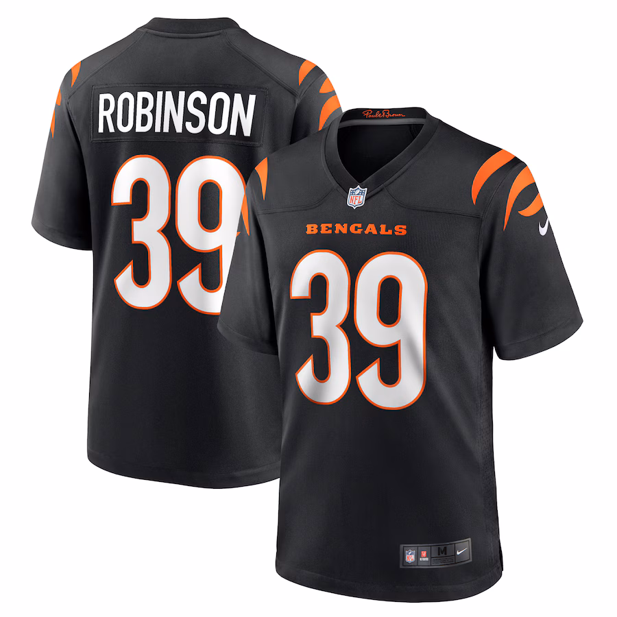 Men's Cincinnati Bengals Lance Robinson Nike Black Game Jersey - Jersey
