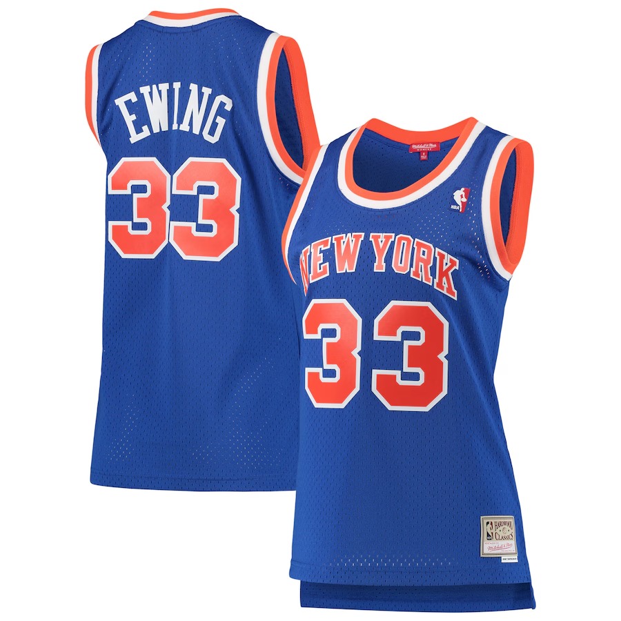 Women's New York Knicks Patrick Ewing Mitchell & Ness Blue 1991/92 Hardwood Classics Swingman Jersey - Jersey