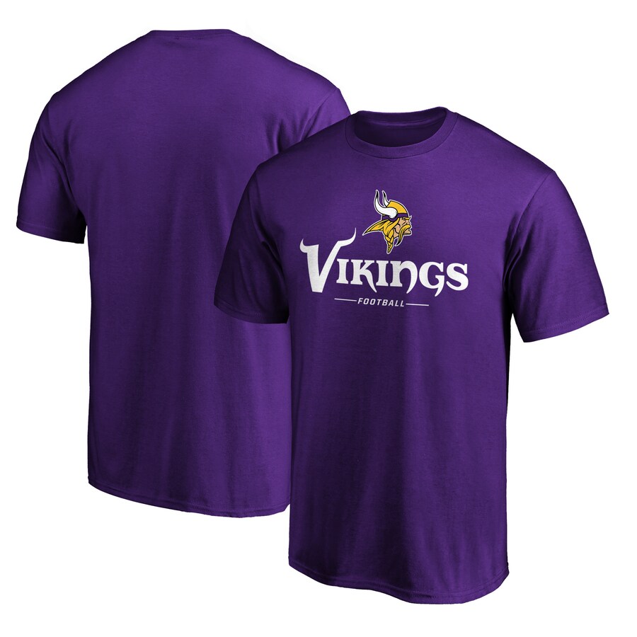 Men's Minnesota Vikings  Purple Team Lockup T-Shirt - Jersey