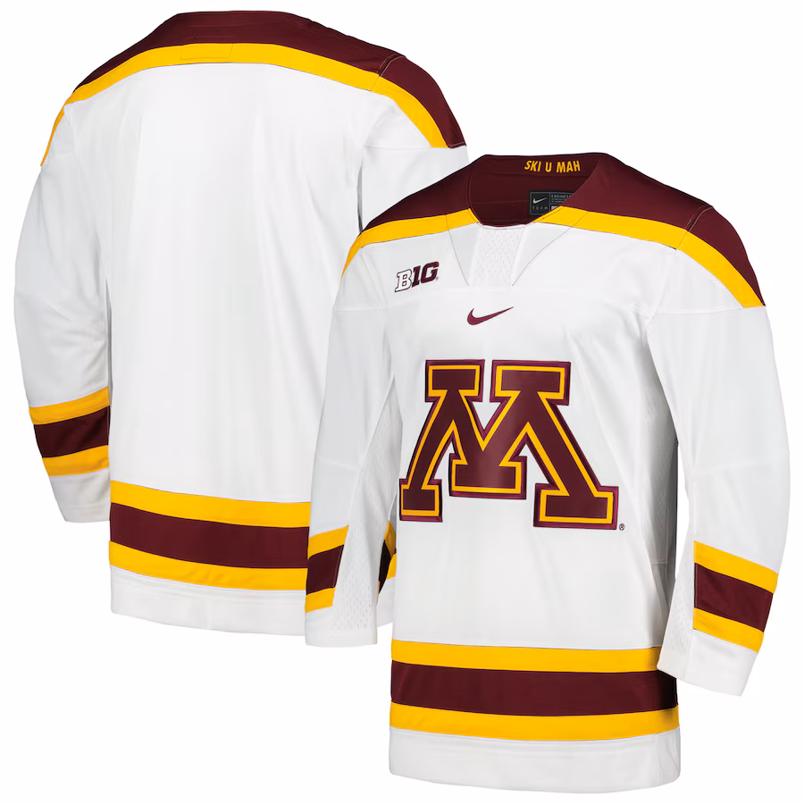 Minnesota Golden Gophers Nike Replica Hockey Jersey - White - Jersey