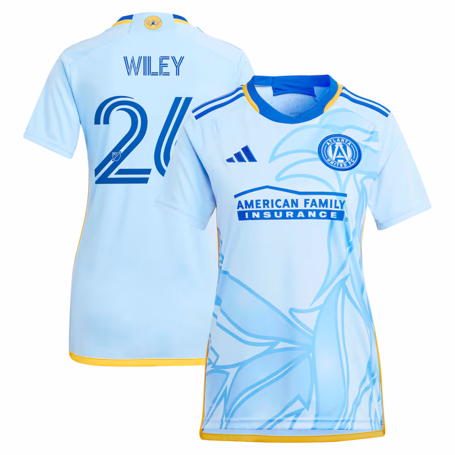 Women's Atlanta United FC Caleb Wiley adidas Light Blue 2024 The Resurgens Kit Replica Player Jersey - Jersey