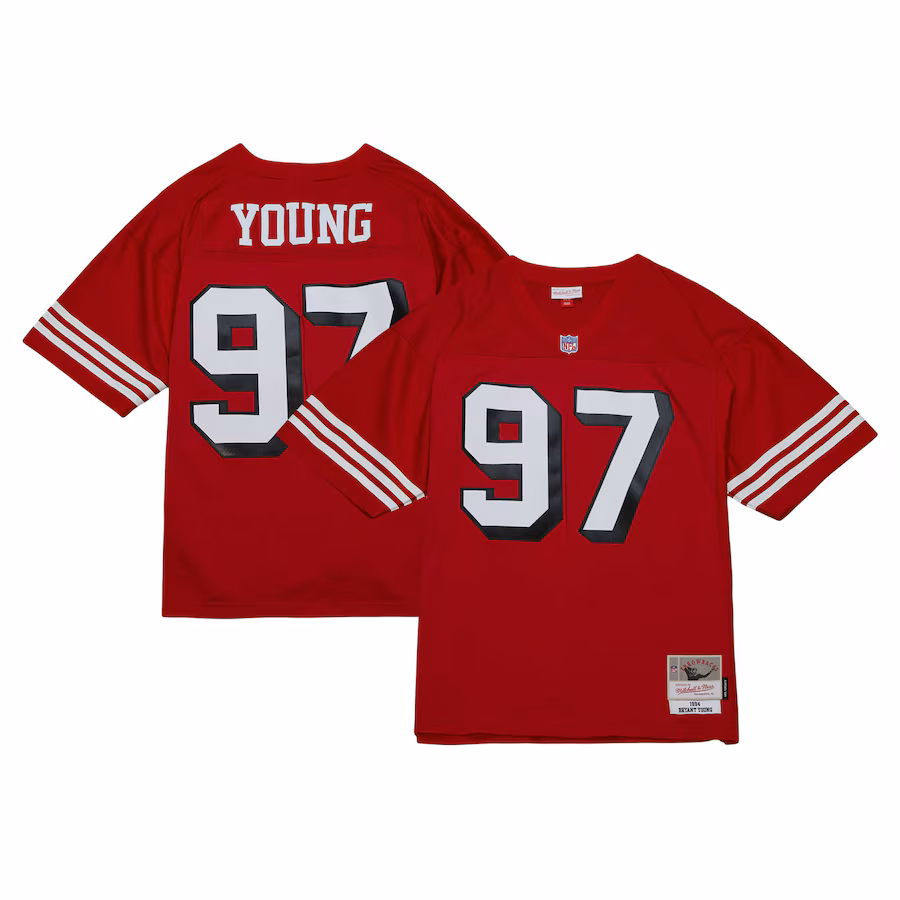 Men's San Francisco 49ers Bryant Young Mitchell & Ness Scarlet Legacy Replica Jersey - Jersey