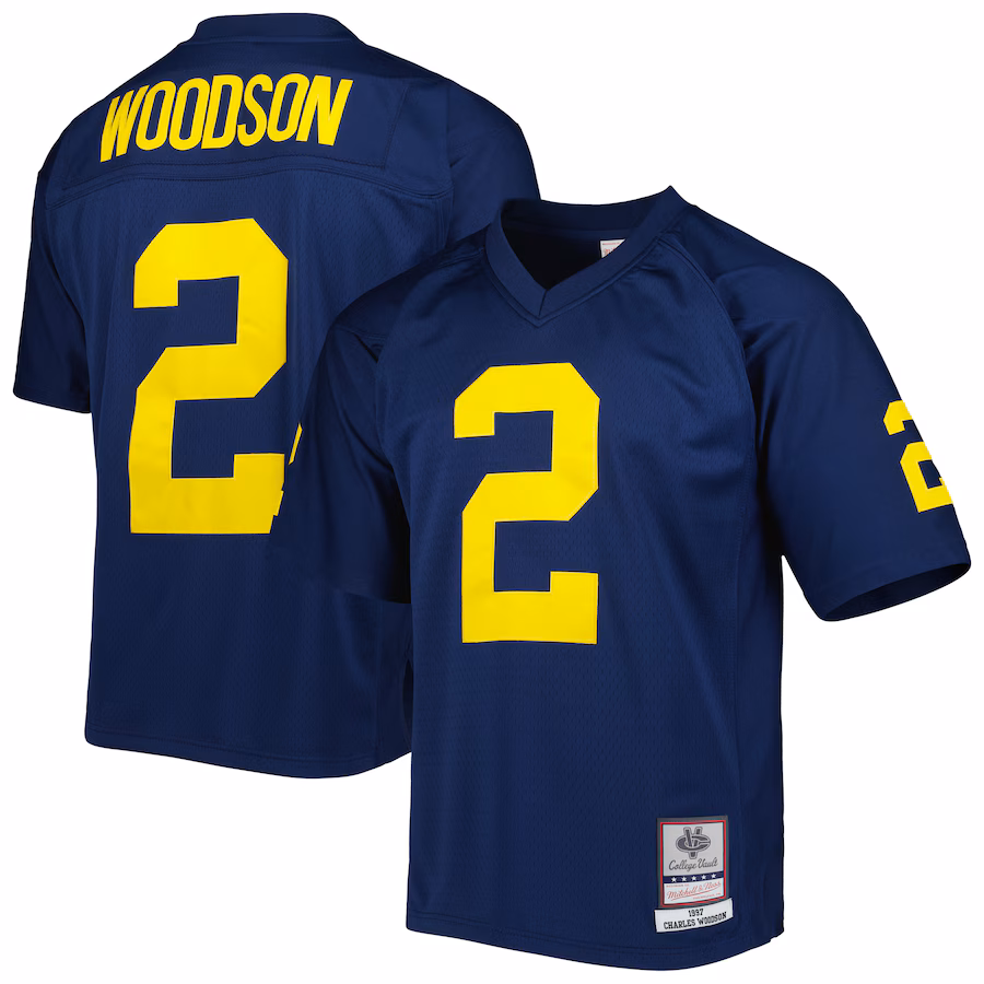 Men's Mitchell & Ness Charles Woodson Navy Michigan Wolverines Authentic Jersey - Jersey