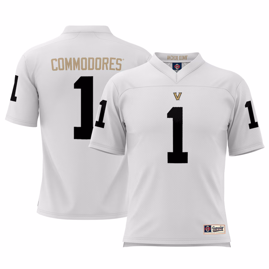 Youth GameDay Greats #1  White Vanderbilt Commodores Football Jersey - Jersey