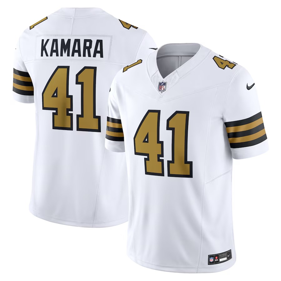 Men's New Orleans Saints Alvin Kamara Nike White Alternate Vapor F.U.S.E. Limited Jersey - Jersey