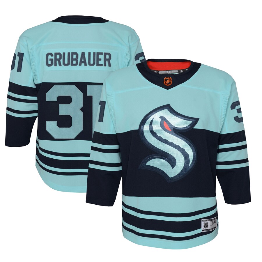 Youth Seattle Kraken Philipp Grubauer Teal Special Edition 2.0 Premier Player Jersey - Jersey