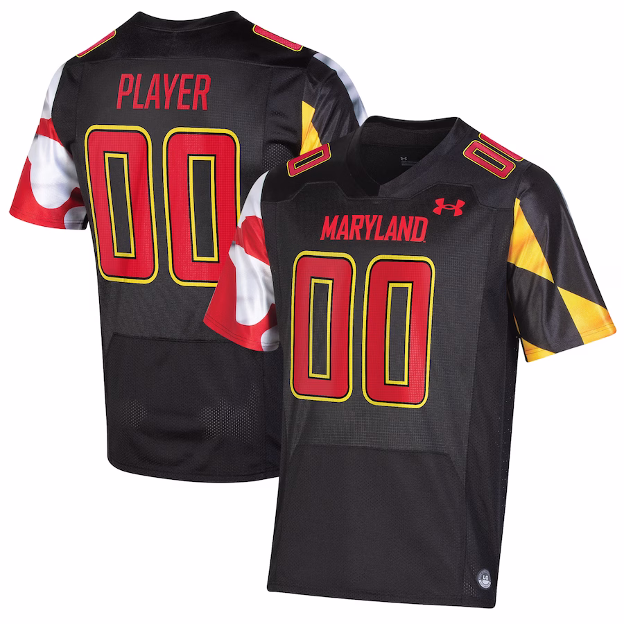 Maryland Terrapins Under Armour Pick-A-Player NIL Replica Football Jersey - Black - Jersey