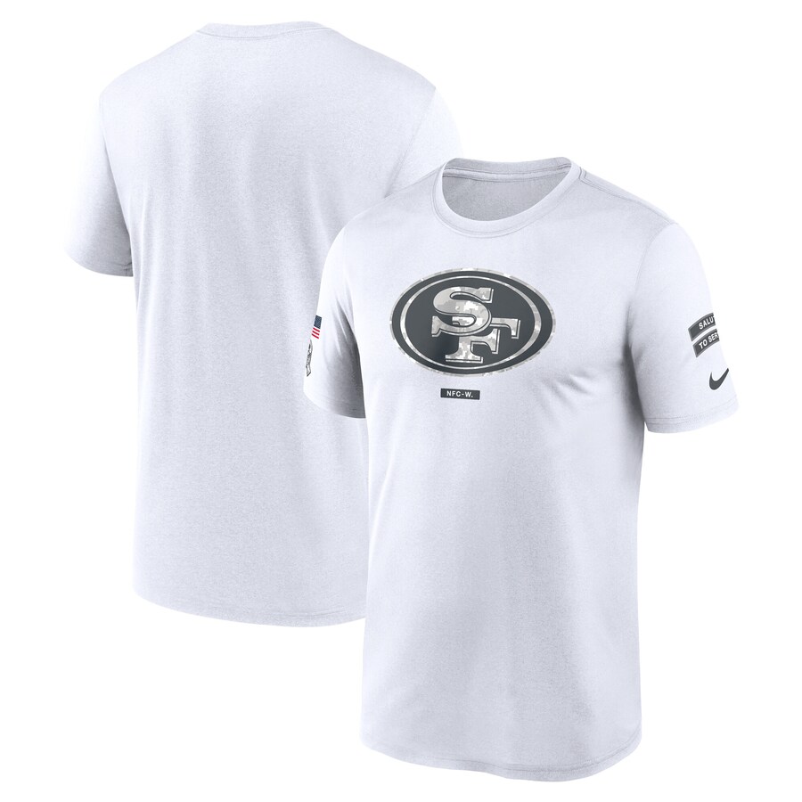 Men's San Francisco 49ers Nike White 2024 Salute To Service Legend Performance T-Shirt - Jersey