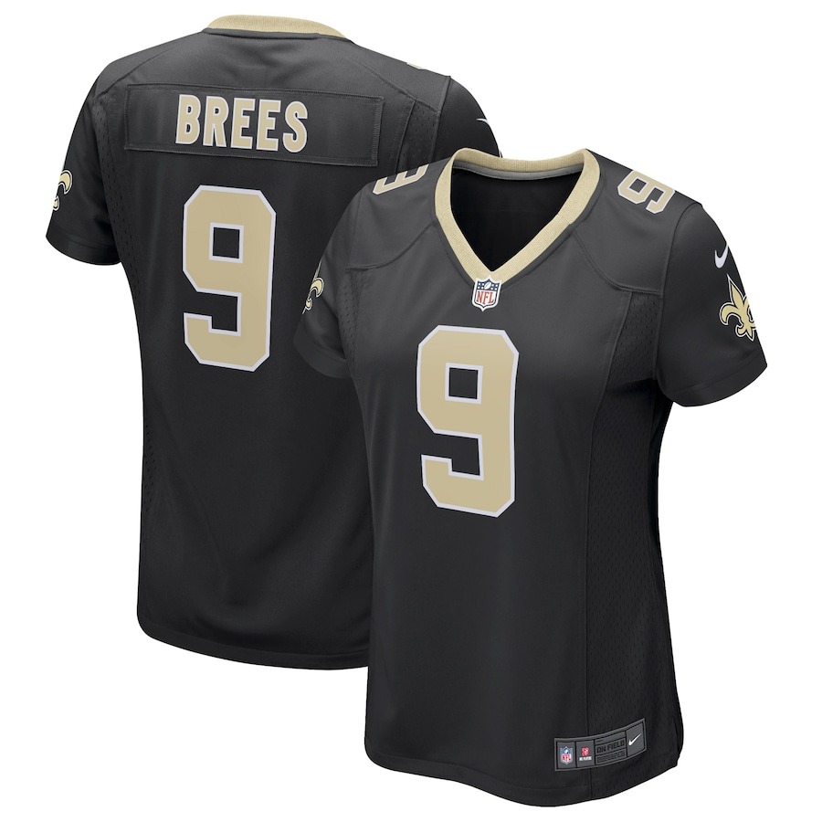 Women's New Orleans Saints Drew Brees Nike Black Game Player Jersey - Jersey