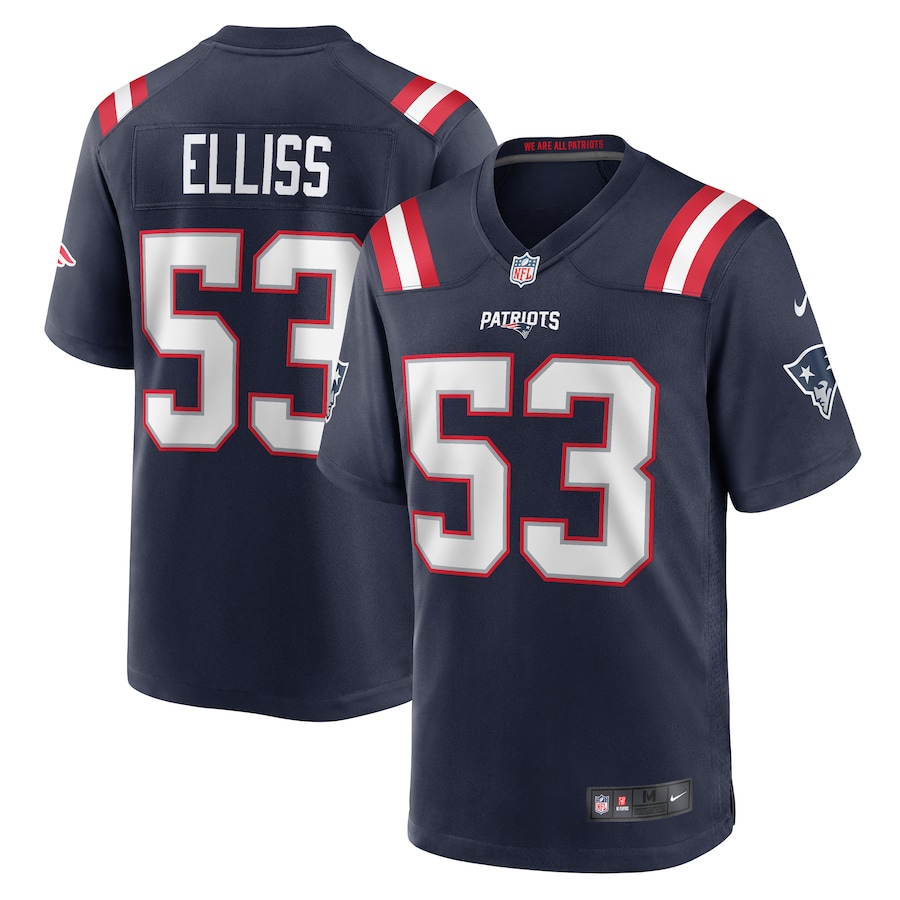 Men's New England Patriots Christian Elliss Nike Navy Game Jersey - Jersey