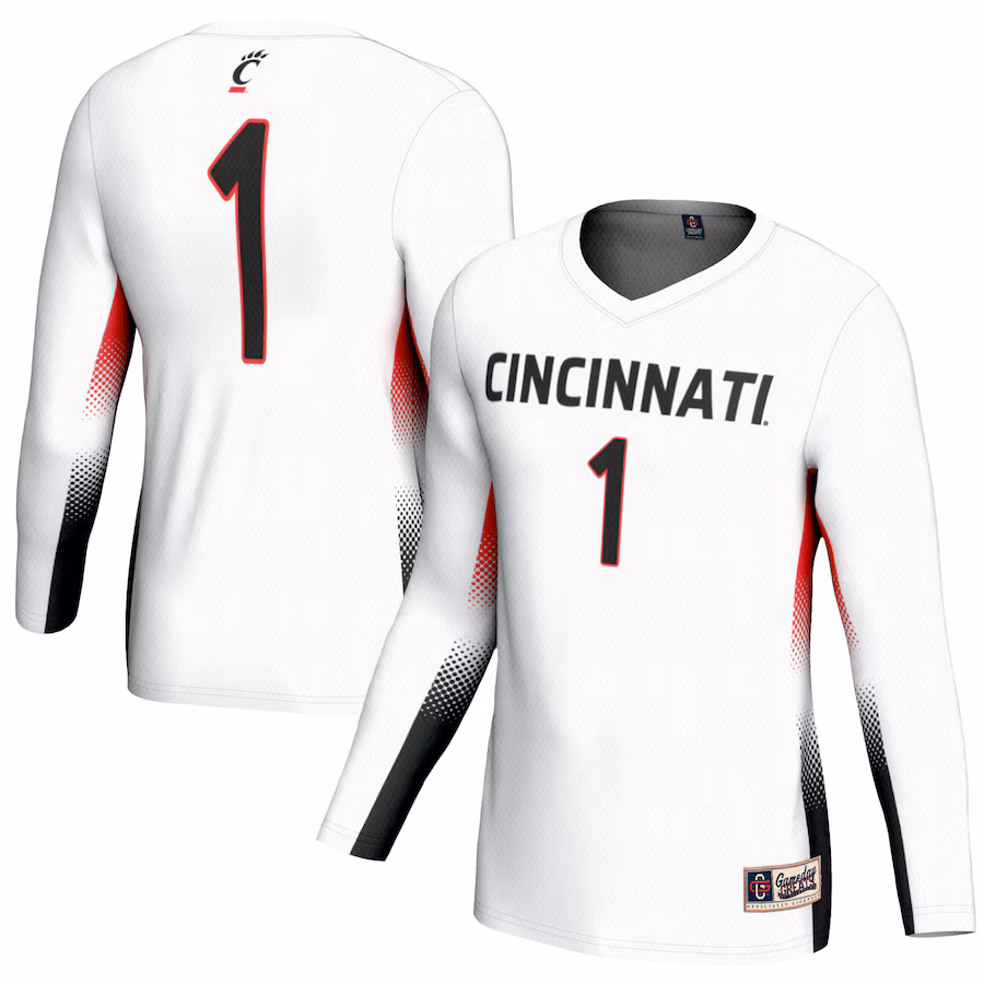 Unisex GameDay Greats #1 White Cincinnati Bearcats Lightweight Women's Volleyball Fashion Jersey - Jersey