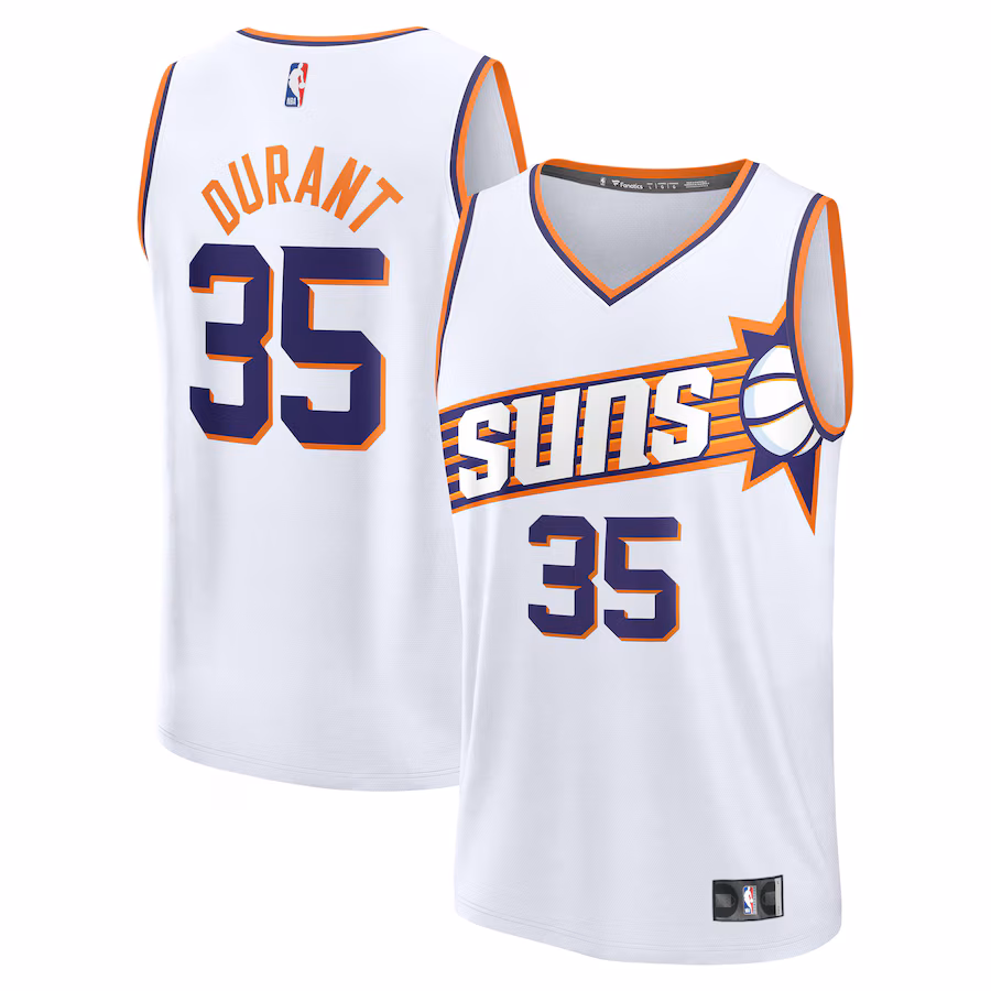Youth Phoenix Suns Kevin Durant Fanatics White Fast Break Replica Player Jersey - Association Edition - Jersey