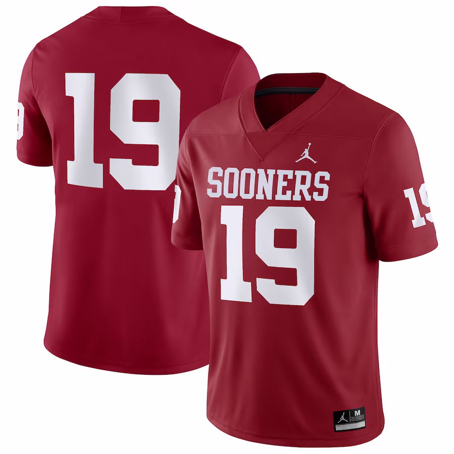 #19 Oklahoma Sooners Jordan Brand Game Jersey - Crimson - Jersey