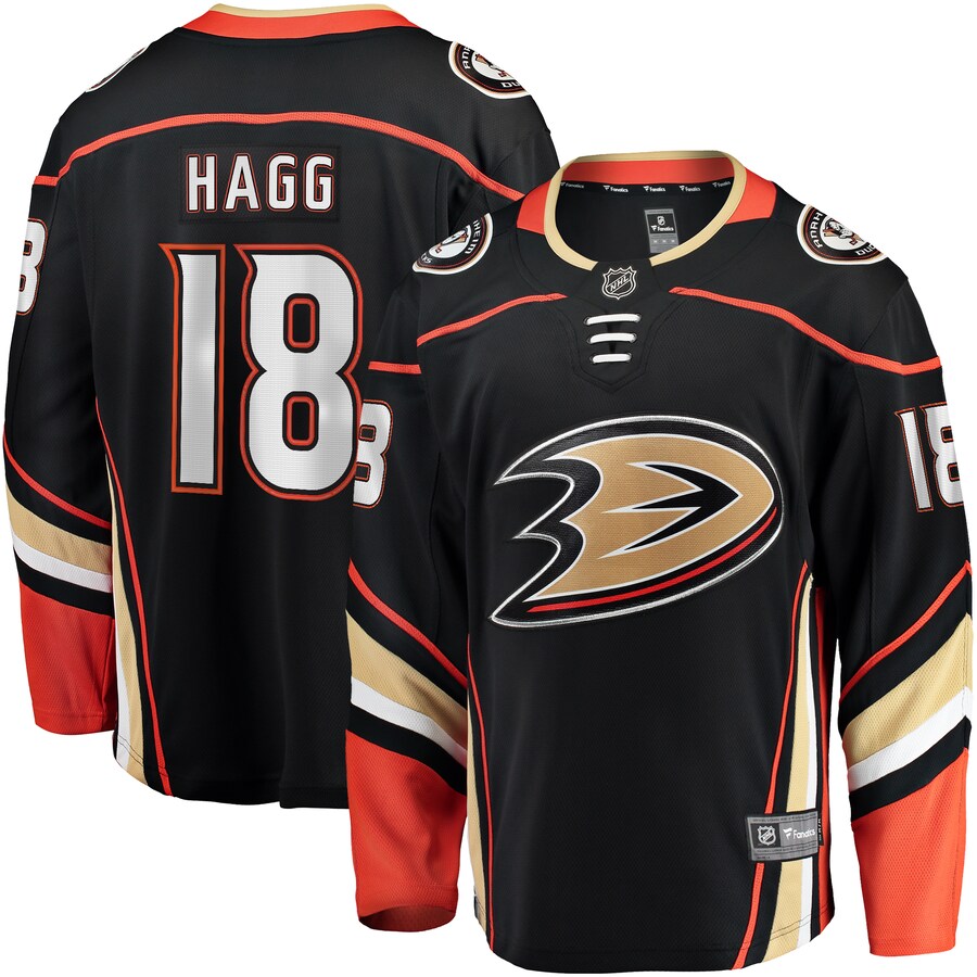 Men's Anaheim Ducks Robert Hagg Fanatics Branded Black Home Breakaway Jersey - Jersey