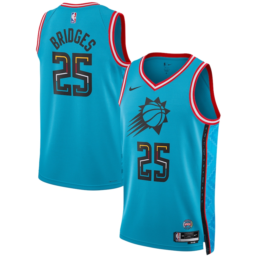 Unisex Phoenix Suns Mikal Bridges Nike Turquoise 2022/23 Swingman Jersey - City Edition - Jersey