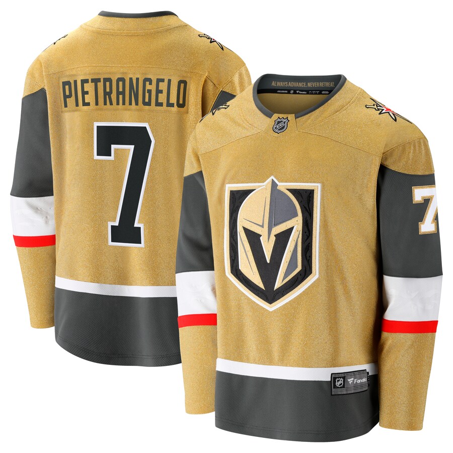 Men's Vegas Golden Knights Alex Pietrangelo Fanatics Gold Home Breakaway Jersey - Jersey