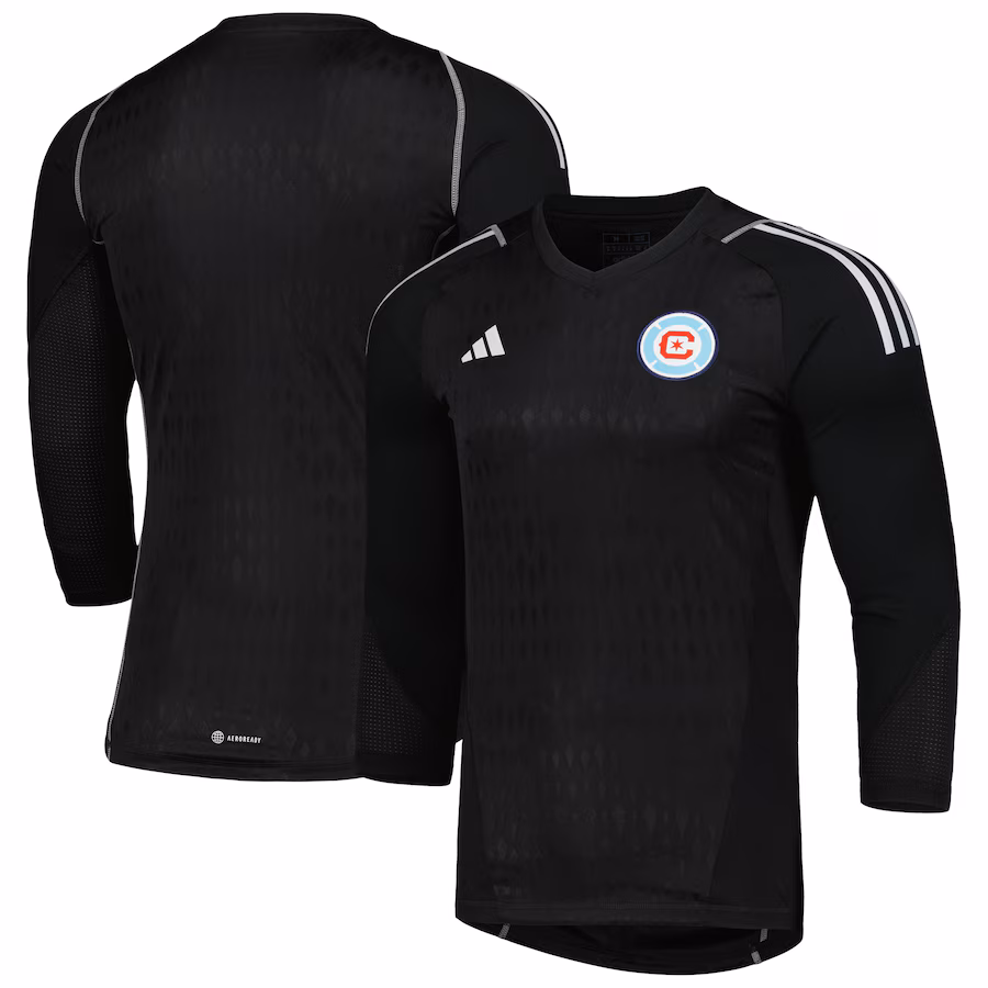 Men's Chicago Fire adidas Black 2023 Goalkeeper Long Sleeve Replica Jersey - Jersey