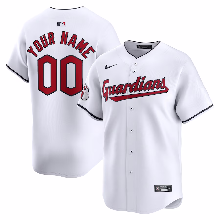 Men's Cleveland Guardians Nike White Home Limited Custom Jersey - Jersey