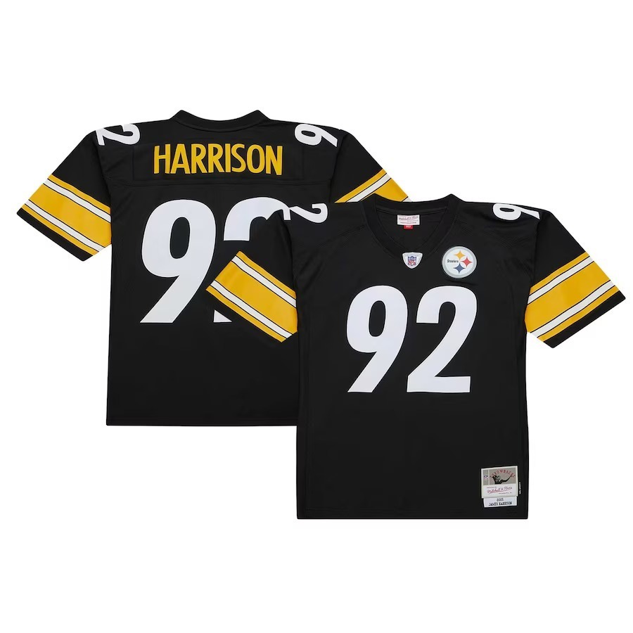 Men's Pittsburgh Steelers James Harrison Mitchell & Ness Black Legacy Replica Jersey - Jersey