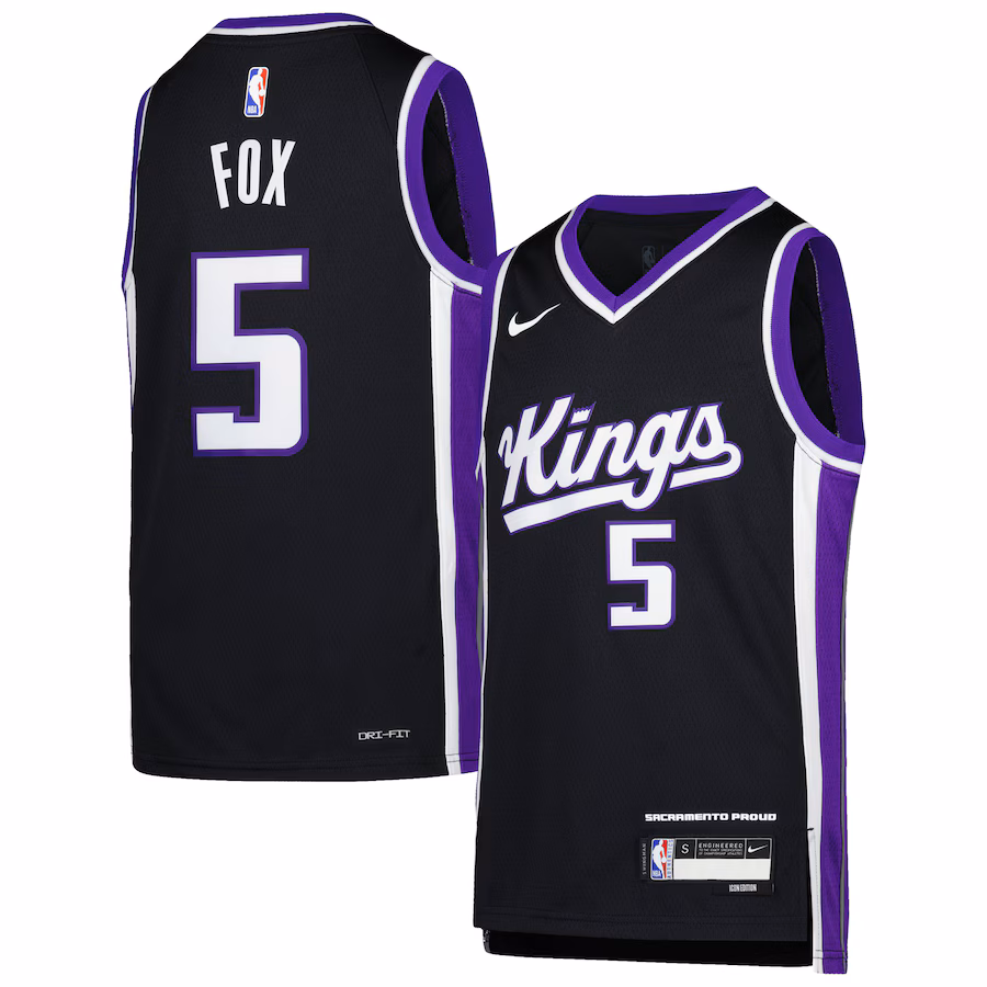 Youth Sacramento Kings De'Aaron Fox Nike Purple Swingman Jersey - Icon Edition - Jersey