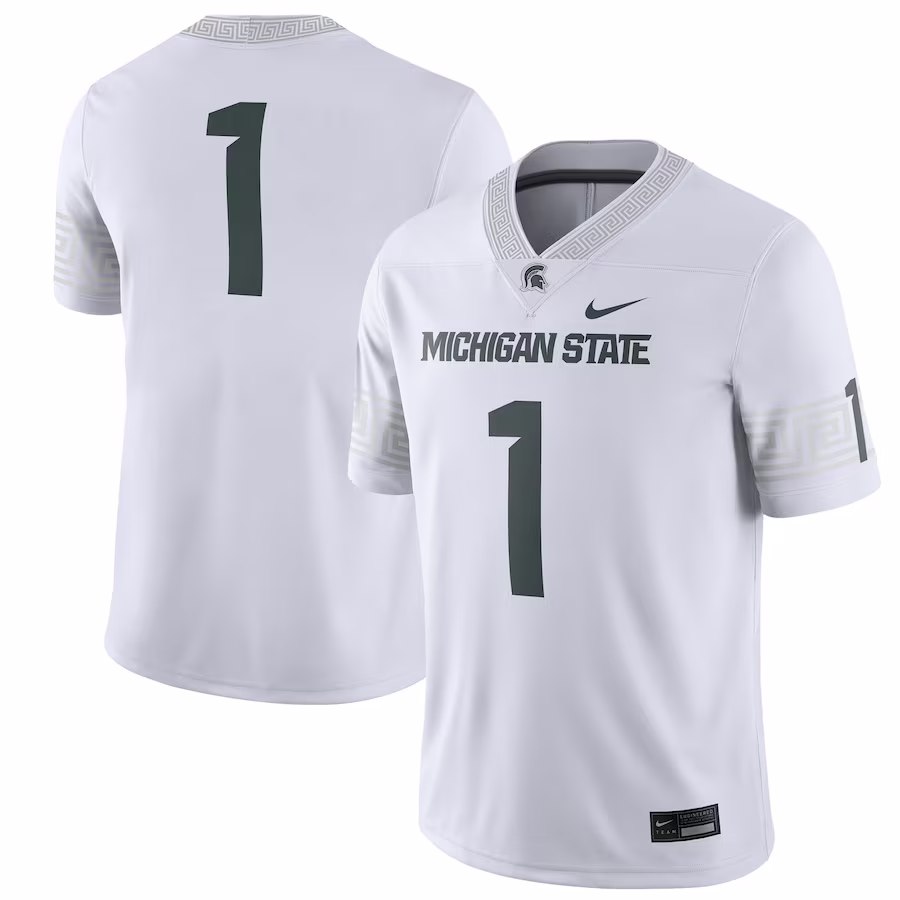 #1 Michigan State Spartans Nike Football Game Jersey - White - Jersey