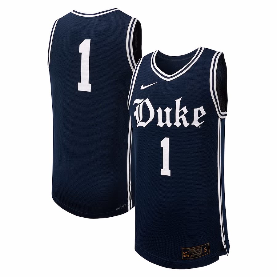 #1 Duke Blue Devils Nike Replica Basketball Jersey - Black - Jersey