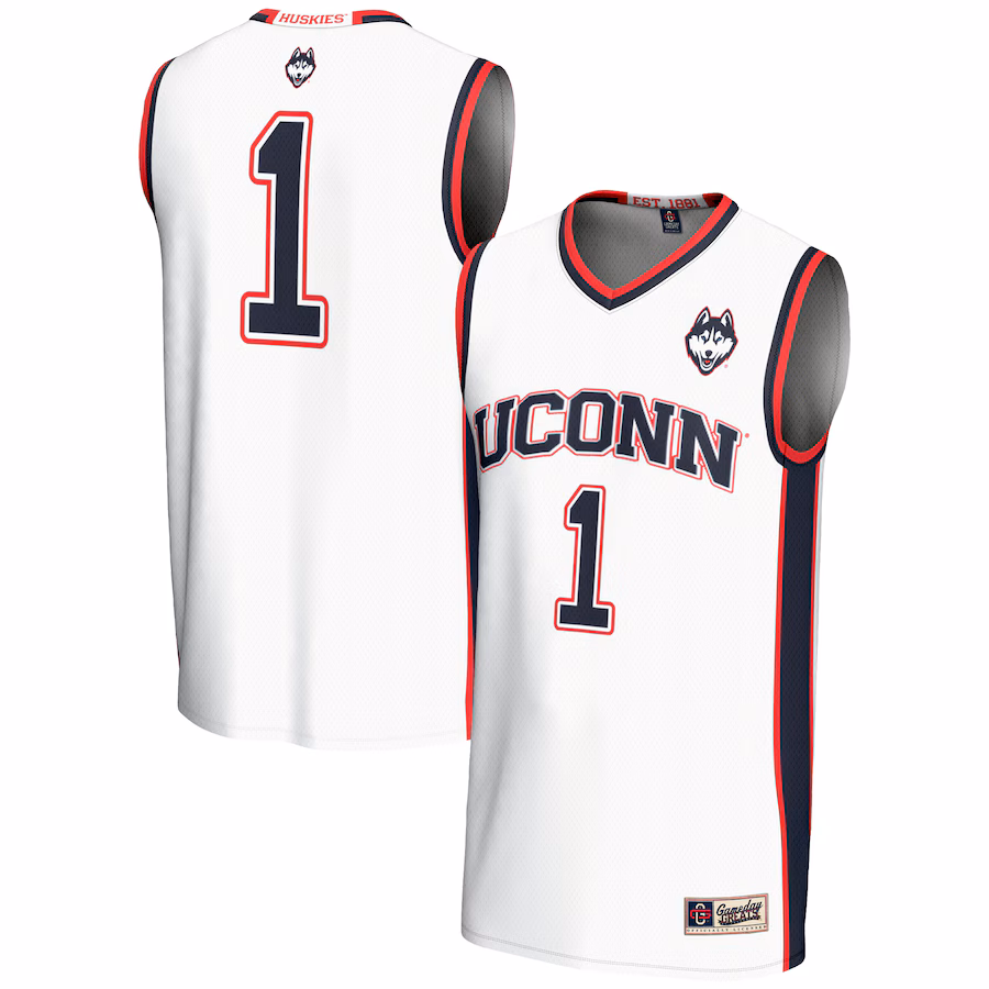 Male GameDay Greats #1  White UConn Huskies  Lightweight Basketball Jersey - Jersey