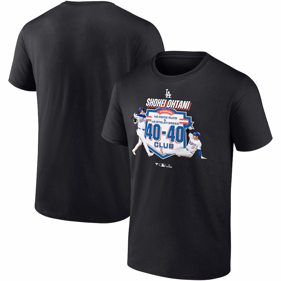 Men's Los Angeles Dodgers Shohei Ohtani Black 40/40 Club T-Shirt - Jersey