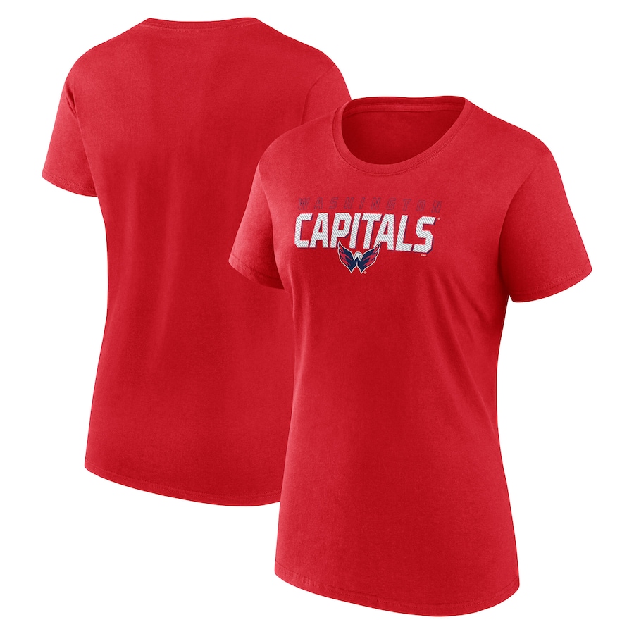 Women's Washington Capitals Red Launch Scoop Neck T-Shirt - Jersey