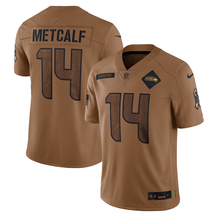 Men's Seattle Seahawks DK Metcalf Nike Brown Salute To Service Limited Jersey - Jersey
